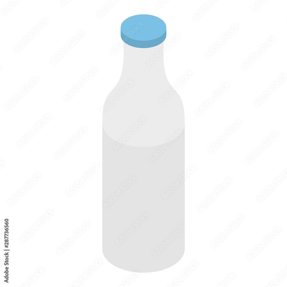 Milk bottle icon. Isometric of milk bottle vector icon for web design isolated on white background Milk bottle icon. Isometric of milk bottle vector icon for web design isolated on white background