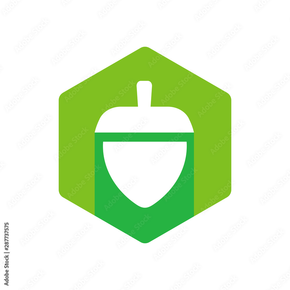 Acorn nut icon, fruit of oak flat style design - Vector Acorn nut icon, fruit of oak flat style design - Vector