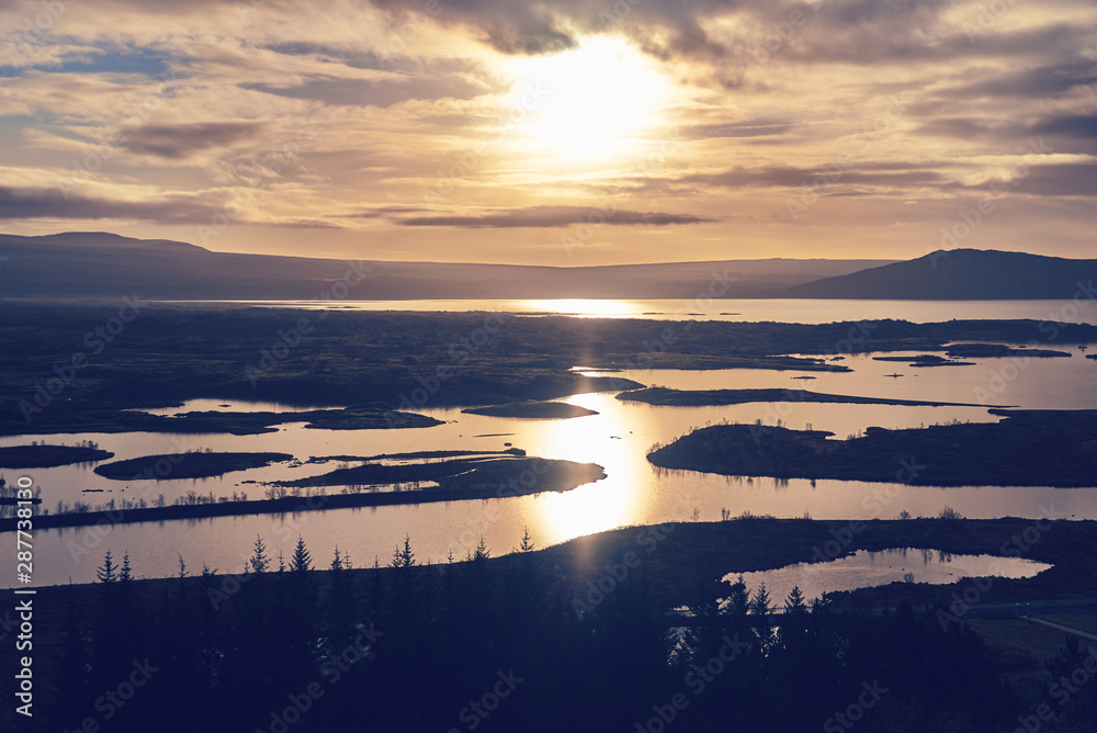 Fototapeta premium Landscape in Thingvellir is a national park in Iceland.