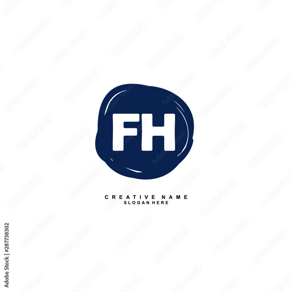 Fototapeta premium F H FH Initial logo template vector. Letter logo concept with background template.