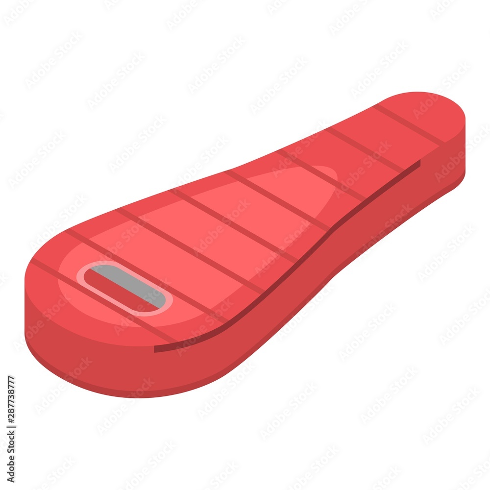 Hiking sleeping bag icon. Isometric of hiking sleeping bag vector icon for web design isolated on white background Hiking sleeping bag icon. Isometric of hiking sleeping bag vector icon for web design isolated on white background