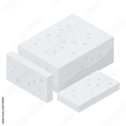 Greek feta cheese icon. Isometric of greek feta cheese vector icon for web design isolated on white background