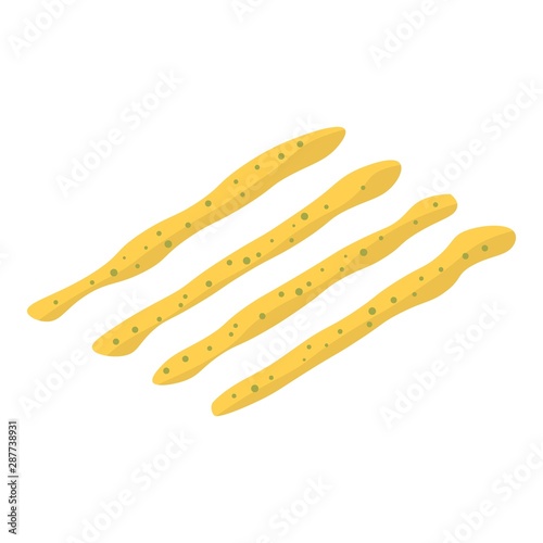Greek bakery sticks icon. Isometric of greek bakery sticks vector icon for web design isolated on white background