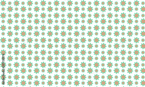 Seamless Simple Turquoise Daisy Polka Repeat Pattern stock illustration
