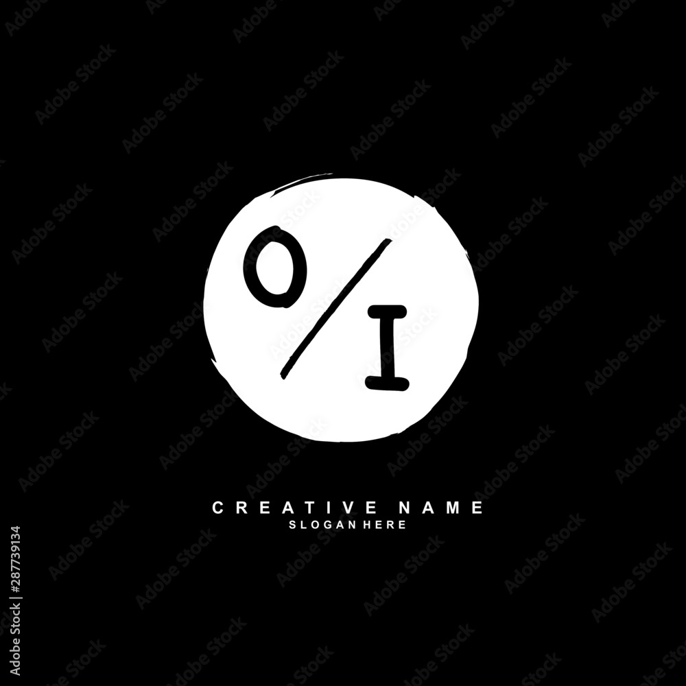 O I OI Initial logo template vector. Letter logo concept with background template.