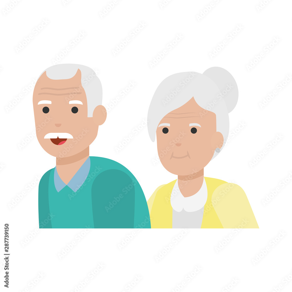 Grandmother and grandfather cartoon vector design Grandmother and grandfather cartoon vector design