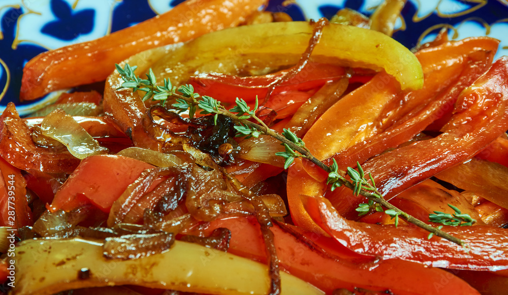 Caramelized Onions and Bell Peppers Stock Photo Adobe Stock