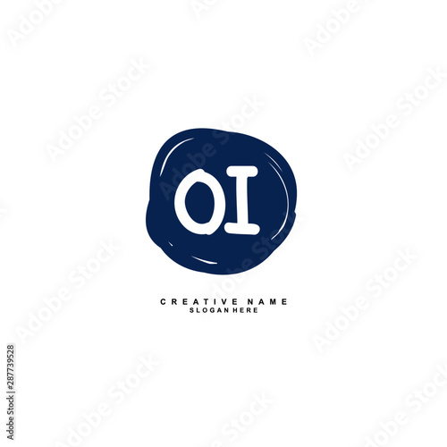 O I OI Initial logo template vector. Letter logo concept with background template.