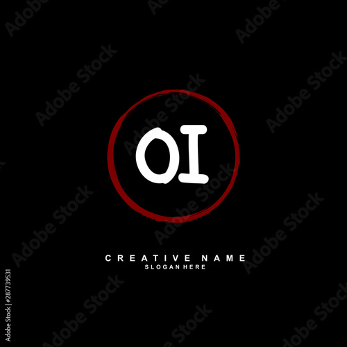 O I OI Initial logo template vector. Letter logo concept with background template.