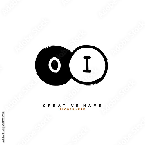 O I OI Initial logo template vector. Letter logo concept with background template.