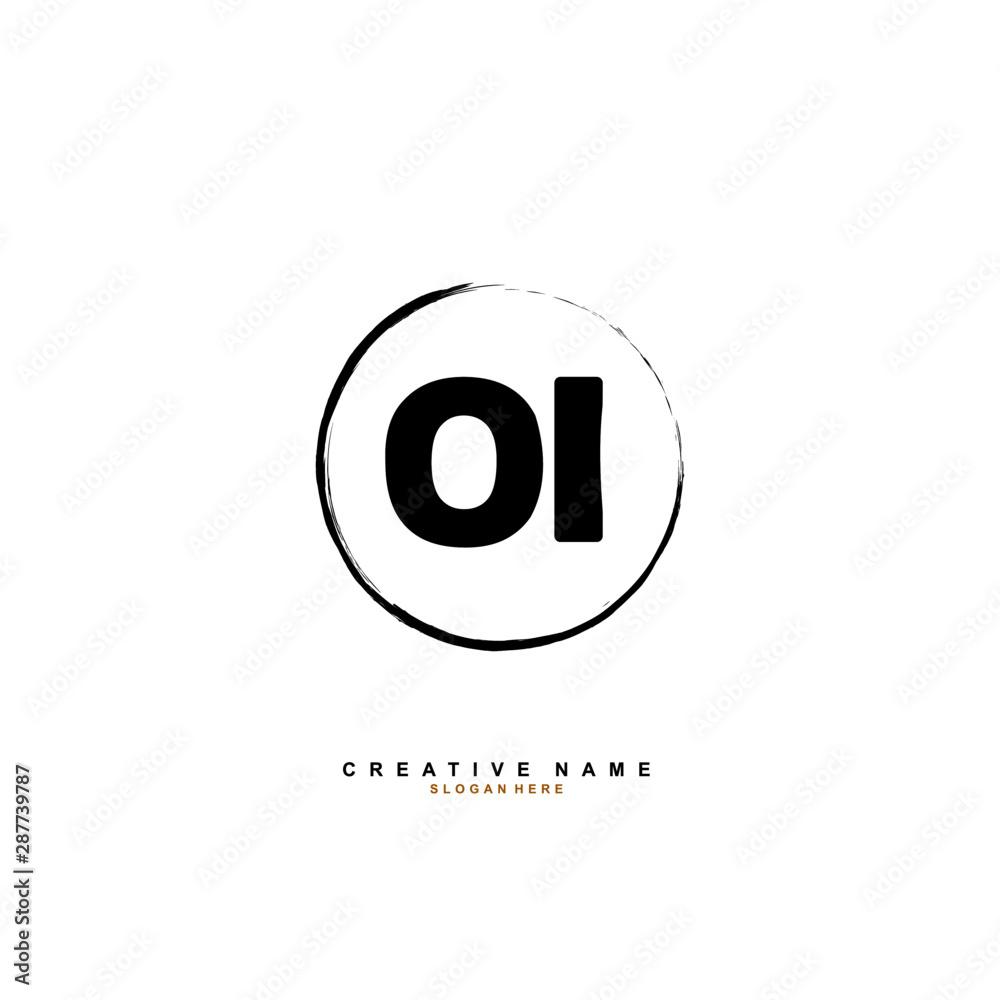 O I OI Initial logo template vector. Letter logo concept with background template.