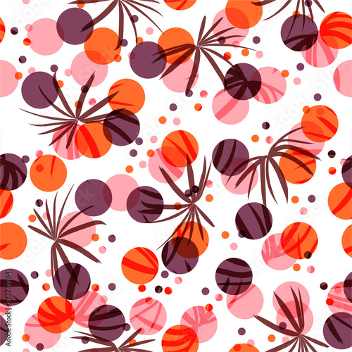 Trendy colorul and bright with modern polka dots with tropical palm leaves in overlap layer technic ,Design for fashion, fabric, web,wallaper, and all prints