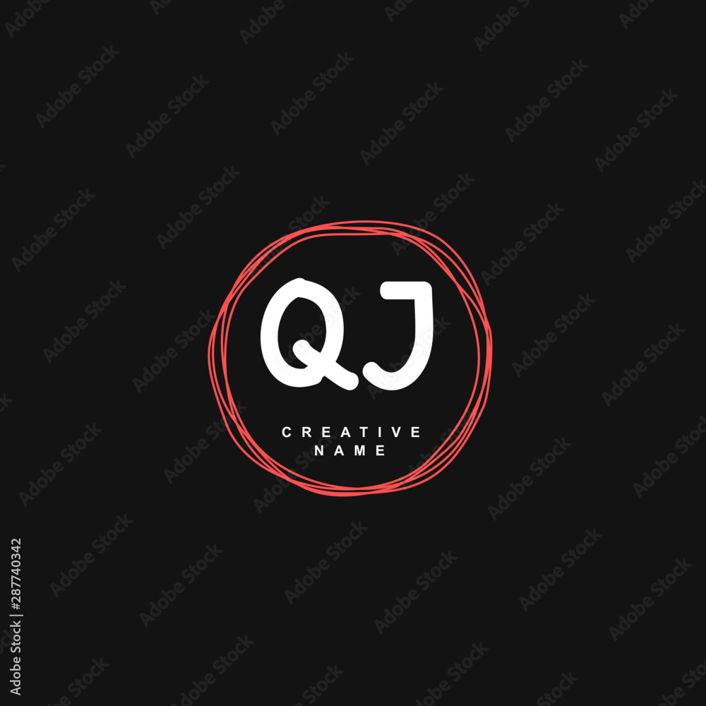 Q J QJ Initial logo template vector. Letter logo concept with background template. Q J QJ Initial logo template vector. Letter logo concept with background template.