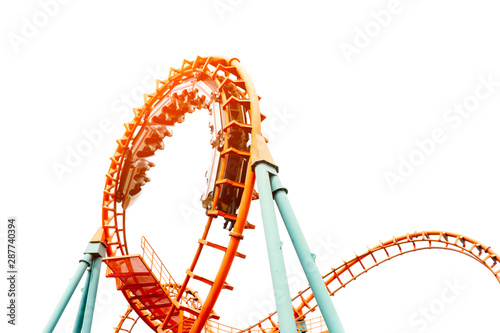 roller coaster on white backgroung
