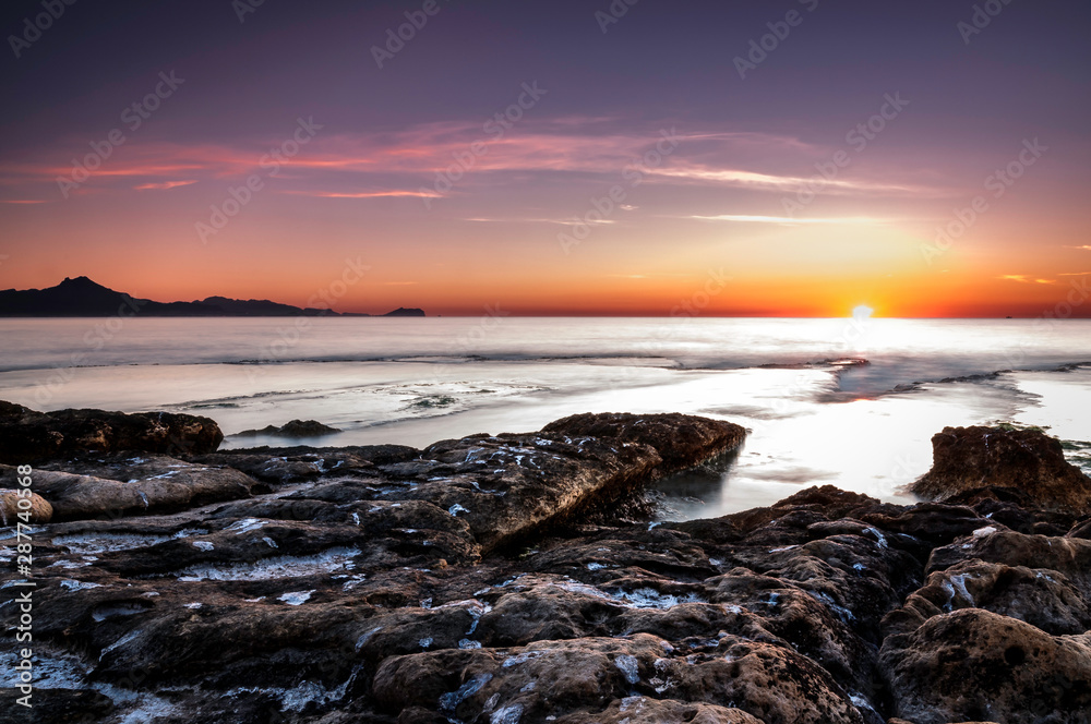 Fototapeta premium Sunrise over the coast of Alicante