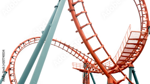 Obraz na płótnie roller coaster on white background