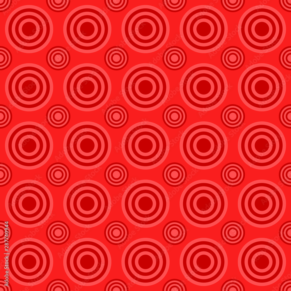Abstract seamless pattern - red vector circle background design