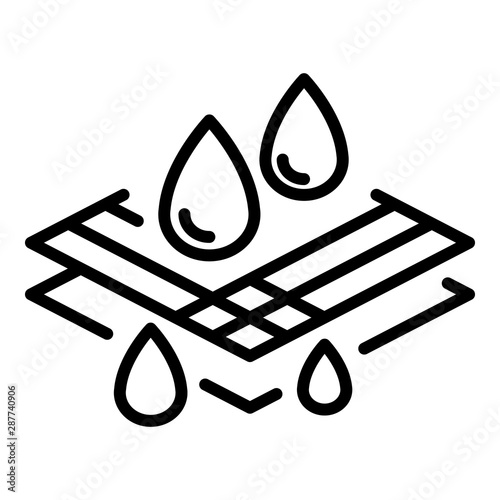 Waterproof fabric icon. Outline waterproof fabric vector icon for web design isolated on white background
