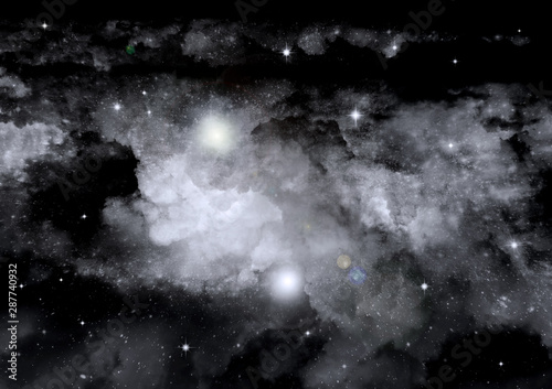 galaxy in a free space. 3D rendering