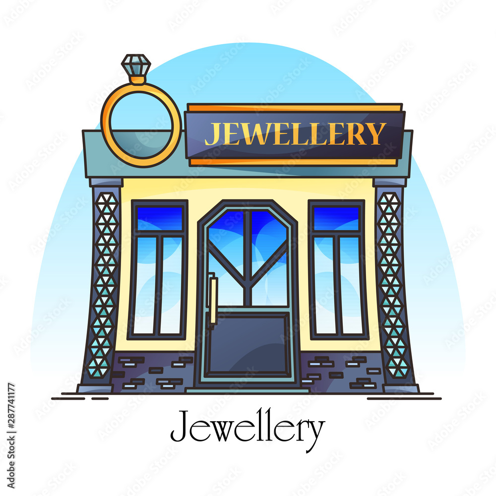 Jewellery store or jewelry shop with diamond ring Jewellery store or jewelry shop with diamond ring