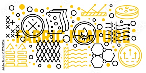 Fabric membrane banner. Outline illustration of fabric membrane vector banner for web design