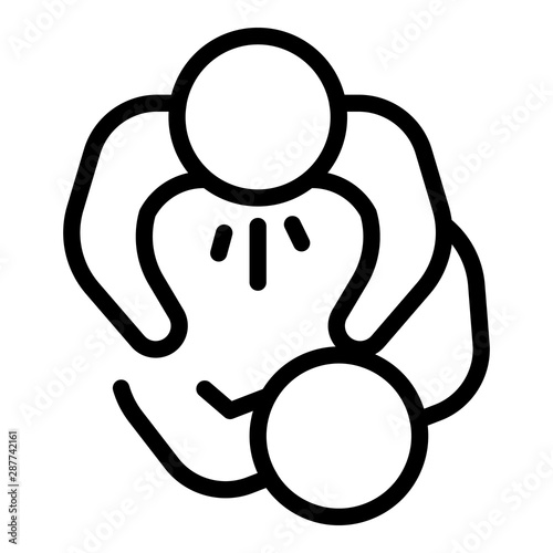 Stop people violence icon. Outline stop people violence vector icon for web design isolated on white background