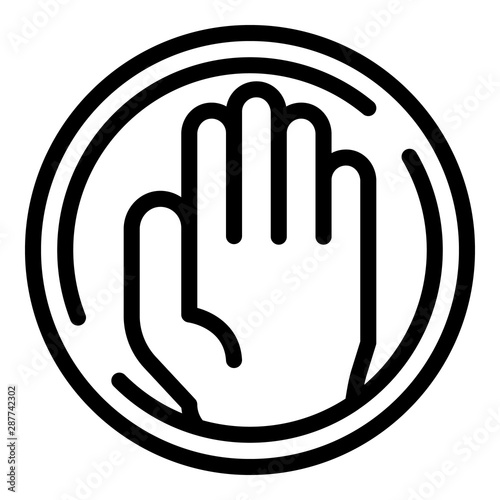 Stop family violence icon. Outline stop family violence vector icon for web design isolated on white background