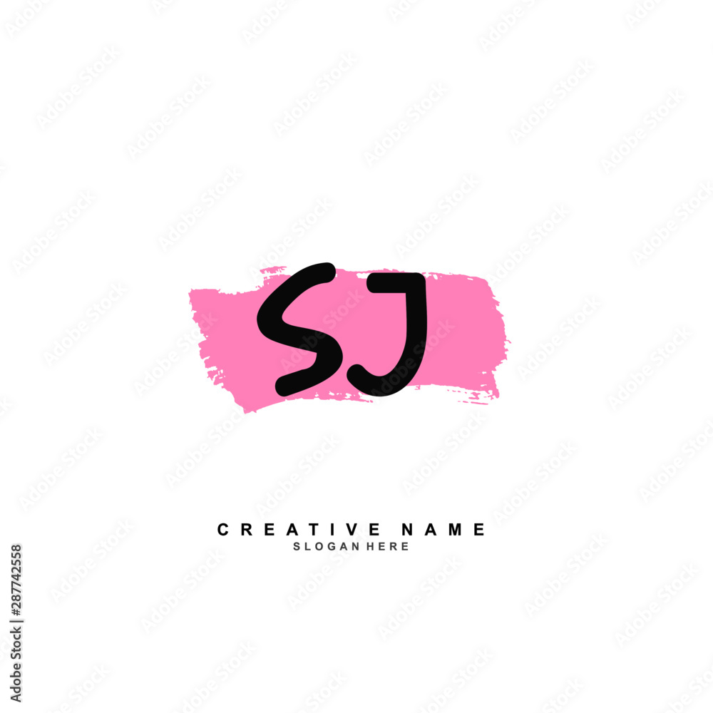 Fototapeta premium S J SJ Initial logo template vector. Letter logo concept with background template.