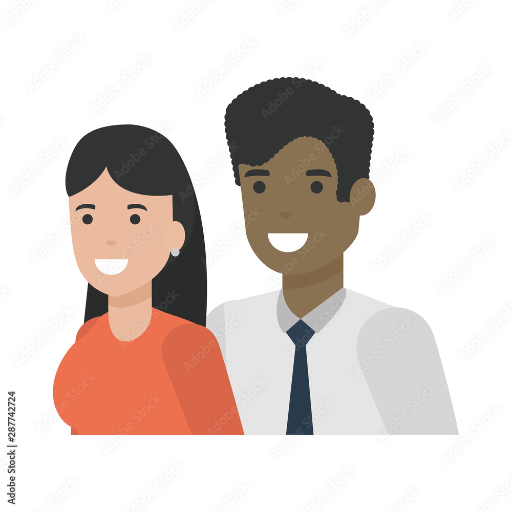 Couple of woman and man cartoon design Couple of woman and man cartoon design