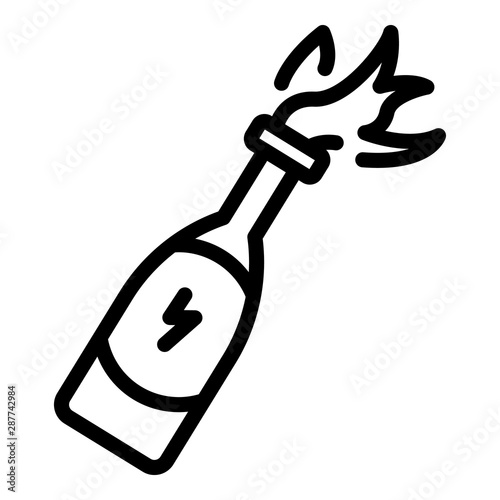 Stop violence fire bottle icon. Outline stop violence fire bottle vector icon for web design isolated on white background