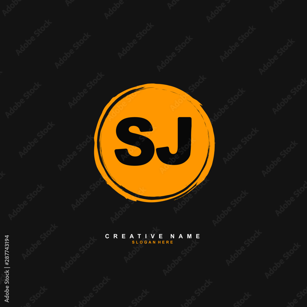 S J SJ Initial logo template vector. Letter logo concept with background template.