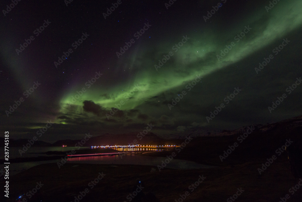 Northern Lights in Kirkjufell Mountain in Iceland Northern Lights in Kirkjufell Mountain in Iceland