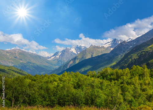mountain landscape, mountain ridge at the bright sunny day © Yuriy Kulik