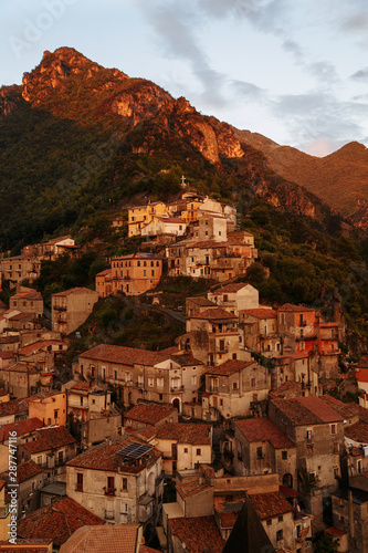 old italian city high in the mountains