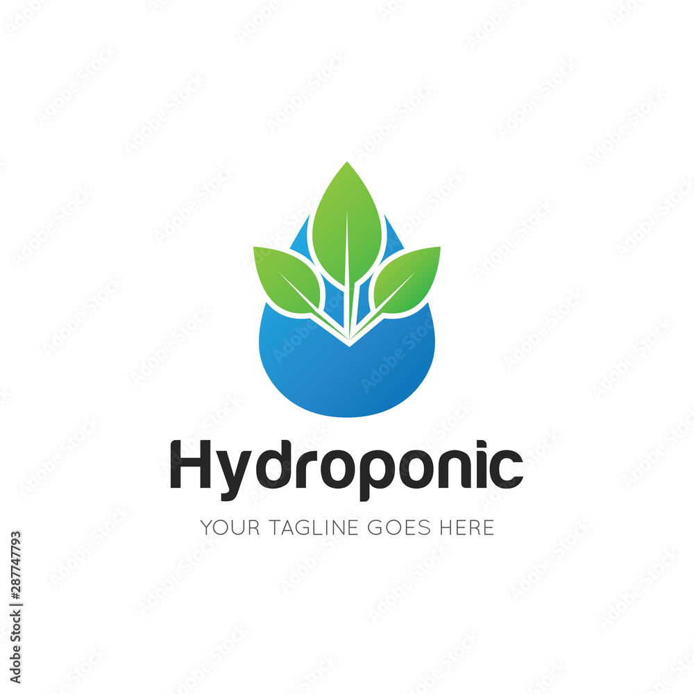 hydroponic logo and icon vector illustration design template