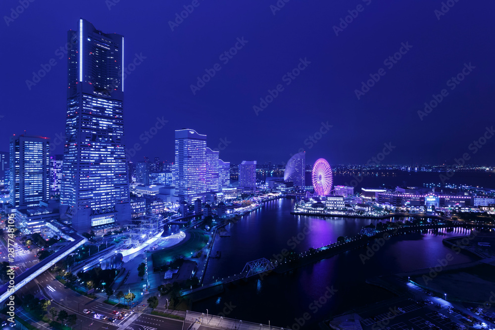Naklejka premium Yokohama Night View