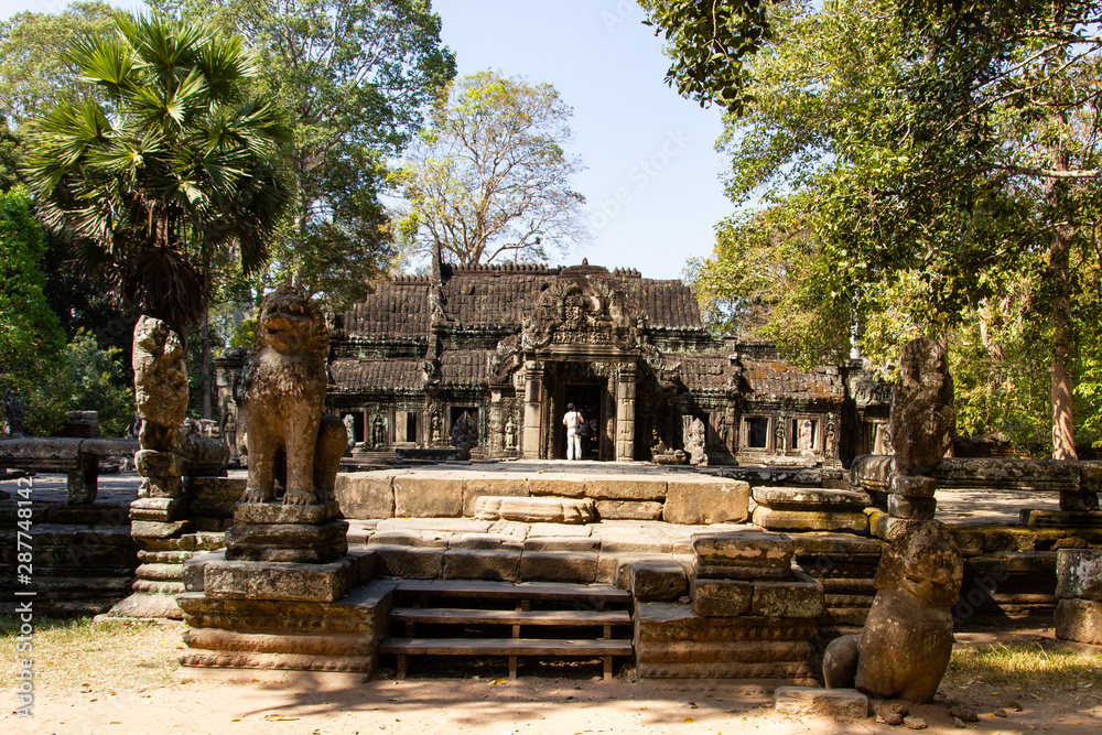 Banteay Kdei Temple in Angkor in Cambodia. The temple was constructed in the late 12th and early 13th century.