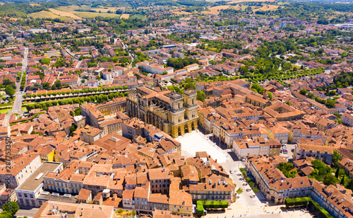 Aerial view of Auch overlooking Cathedral