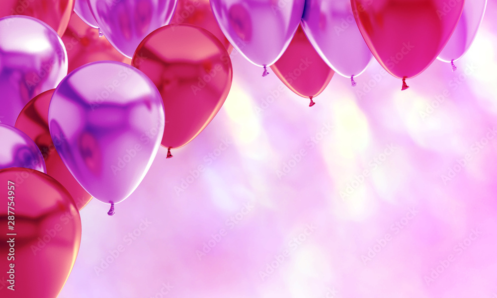 balloon purple red pink birthday background party Stock Illustration |  Adobe Stock