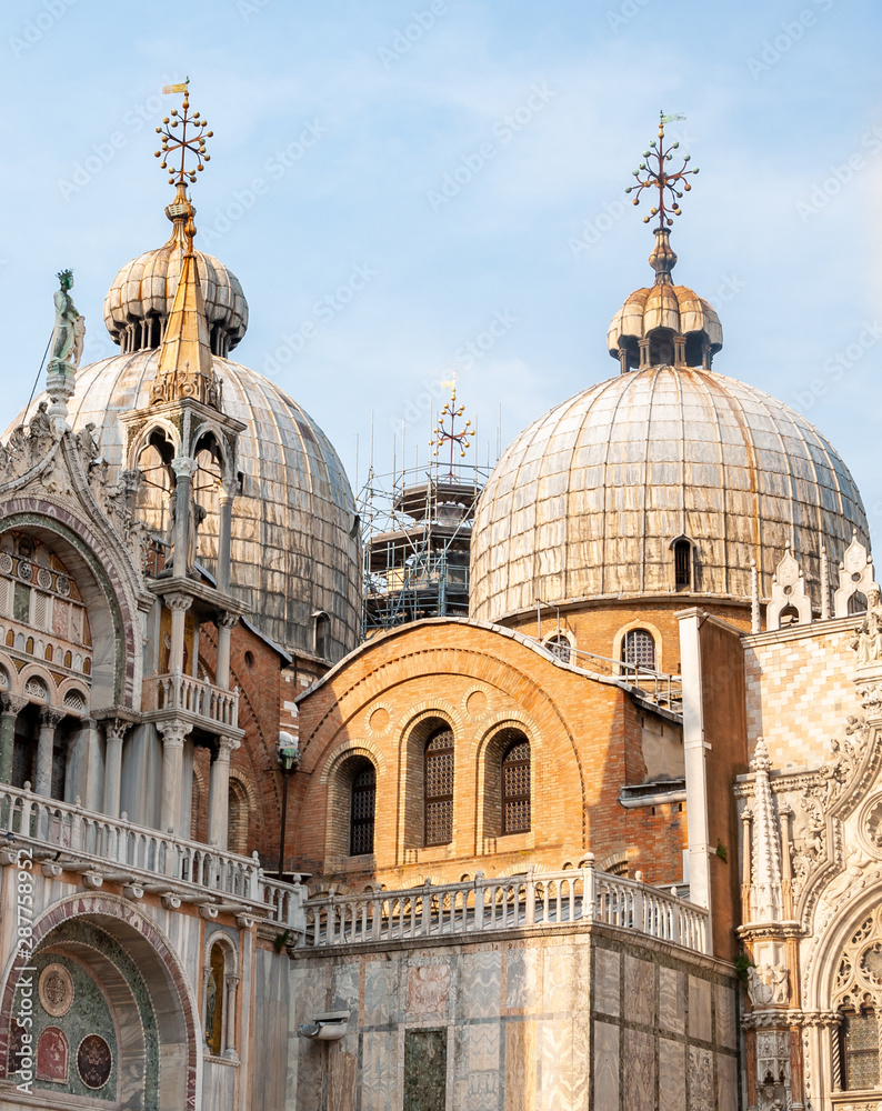 Venice, the city of the lagoon, of the canals, and of carnival masks. Famous throughout the world as one of the most beautiful and romantic cities. Detail of Piazza San Marco.