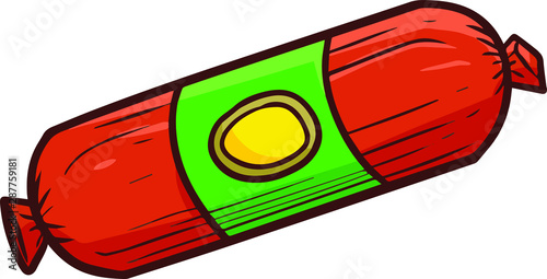 Cute and funny big sausage green yellow plastic packaging
