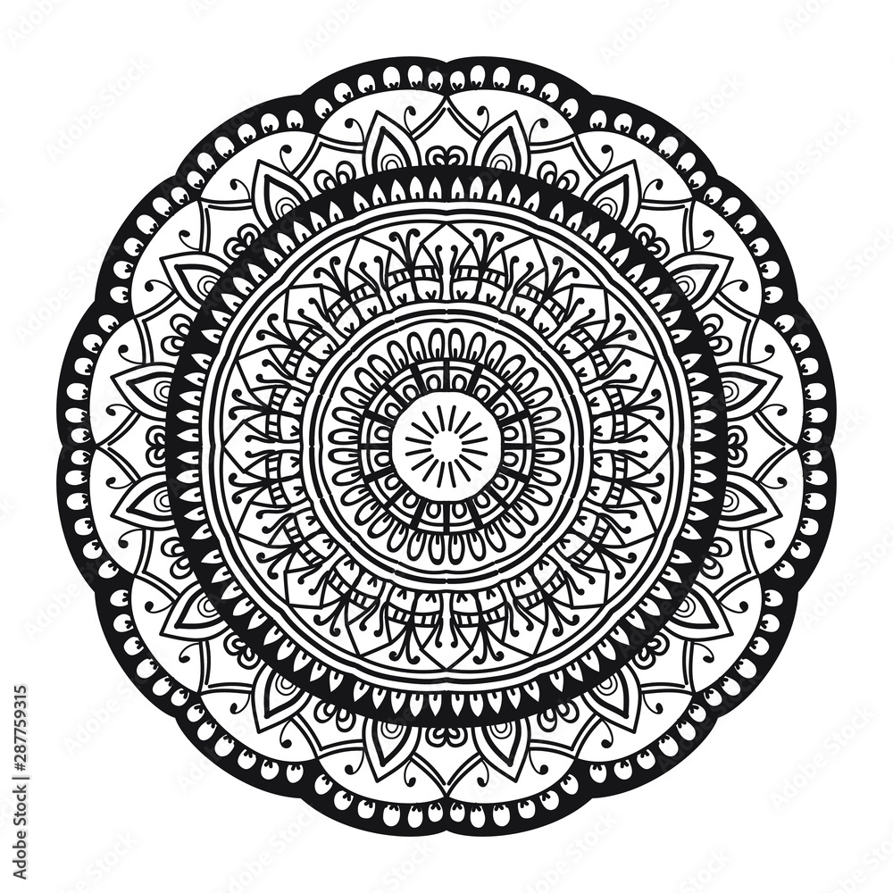 Decorative round floral mandala. Floral designs for Business card, greeting card, wedding invitation, Gift voucher, background pattern, fashion design. vector illustration.