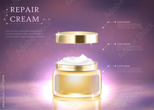 Glass Jar Package Design with Moisturizer Cream
