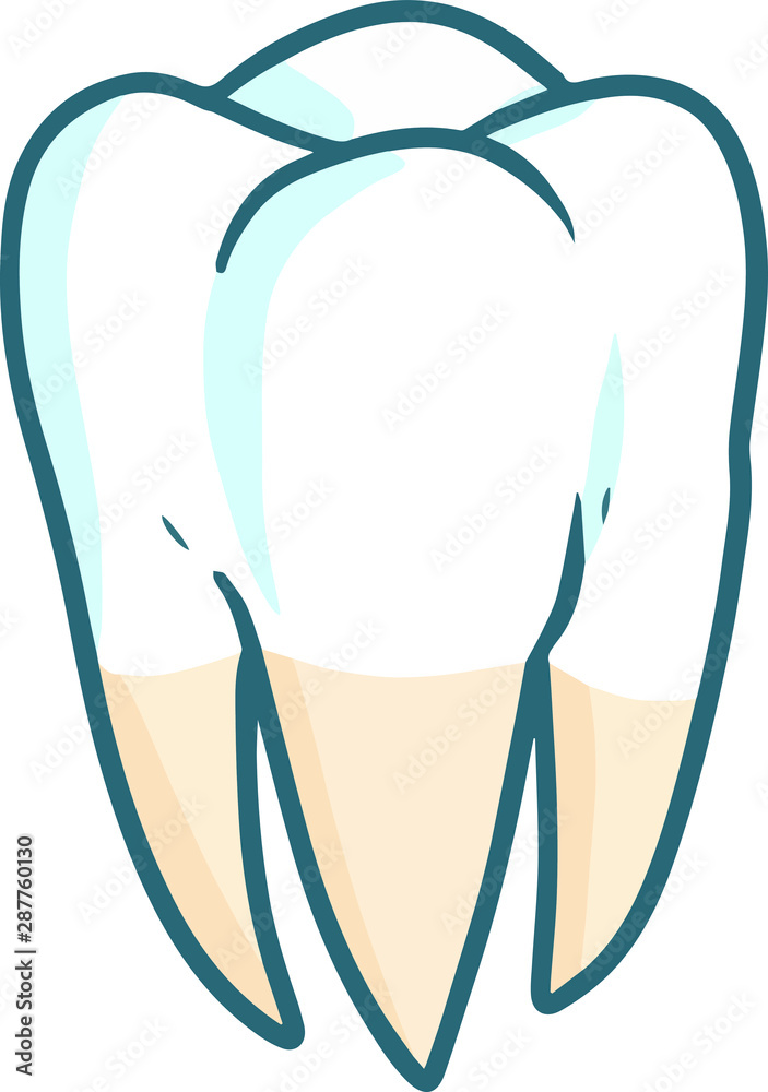 Cute and funny tooth in cartoon style for education picture Cute and funny tooth in cartoon style for education picture