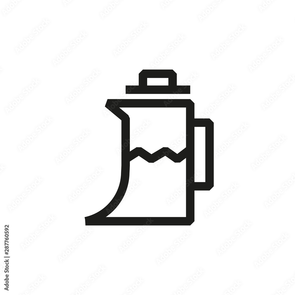 Kettle outline icon on white background Kettle outline icon on white background