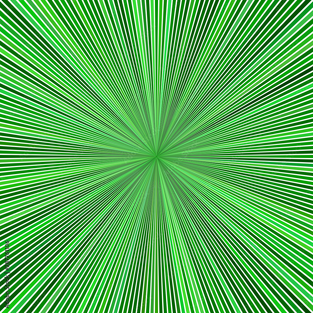 Obraz premium Green psychedelic abstract ray burst background - vector graphic from striped rays