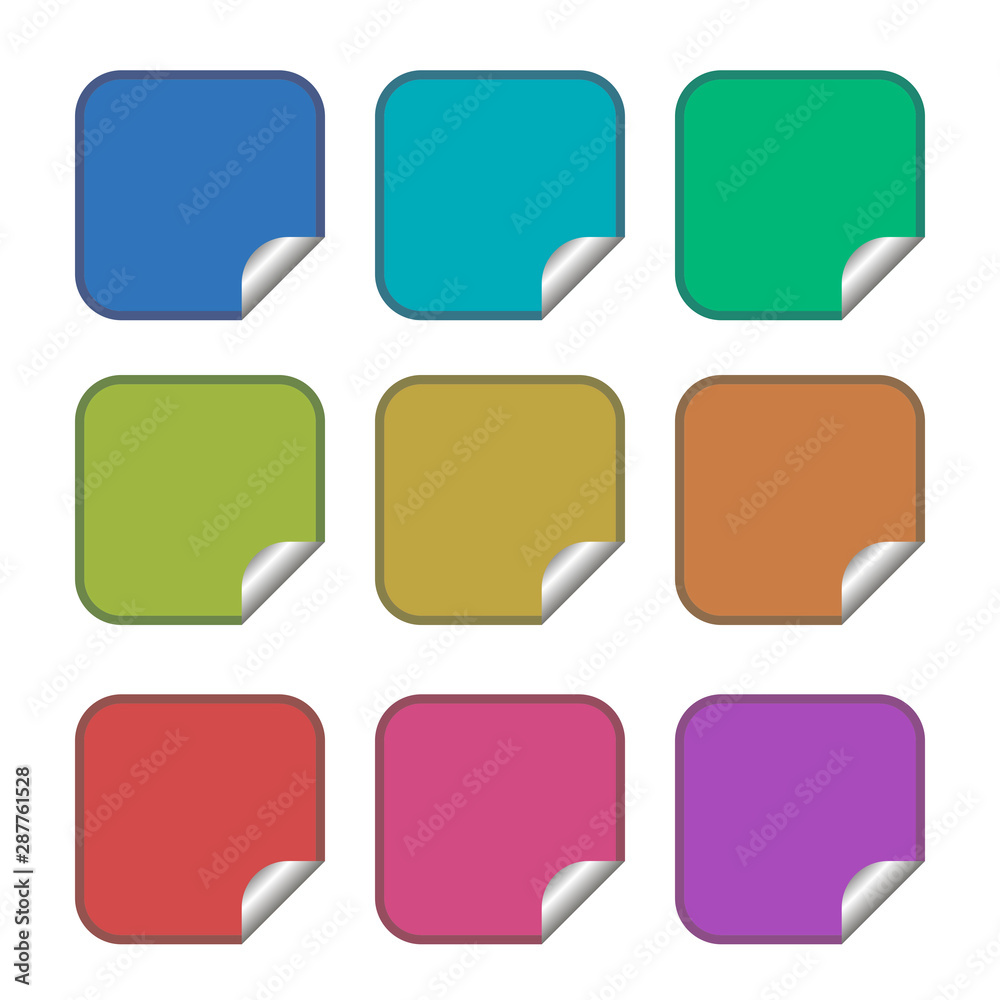 Colored set of seal sticker.Isolated on white background. Colored set of seal sticker.Isolated on white background.