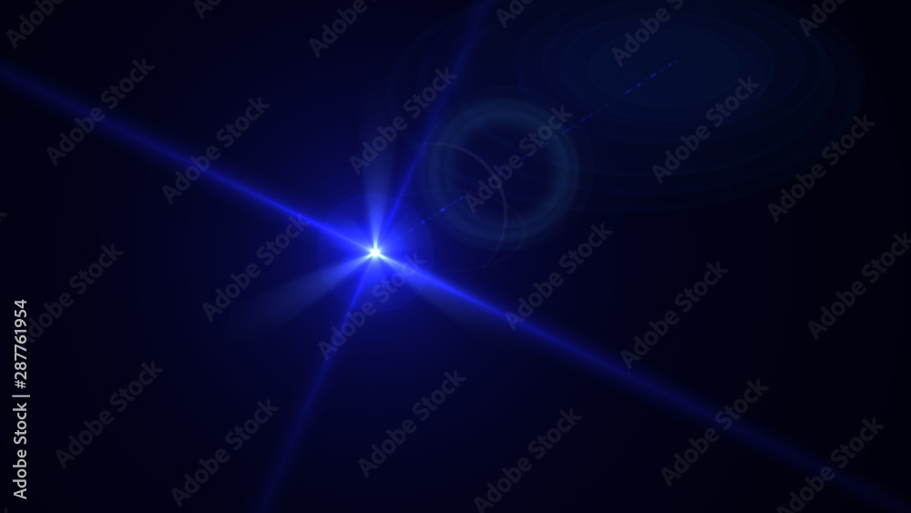 Bright blue light lense flare