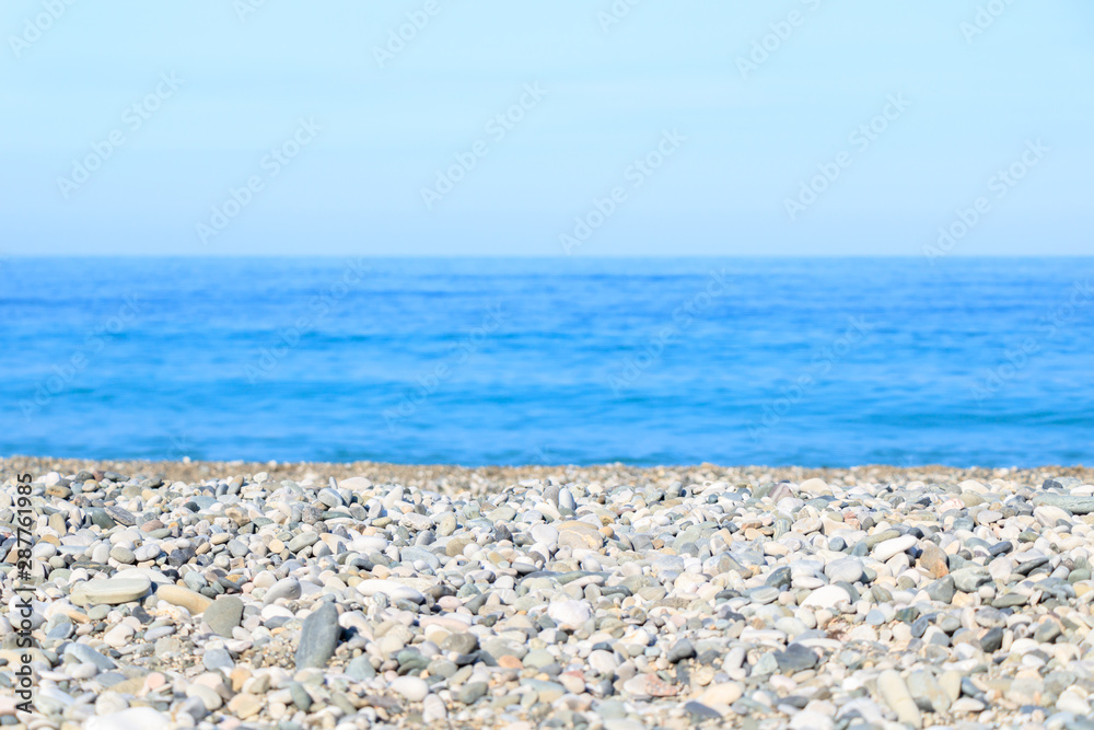 pebble ocean horizon background. pebble ocean horizon background.