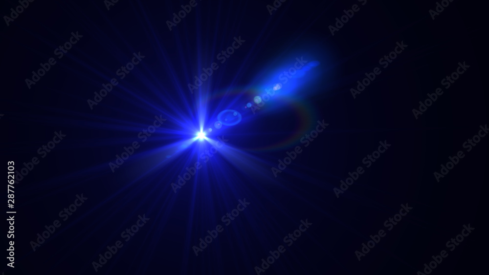 Bright blue light lense flare